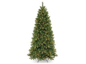 National Tree Company 7.5' Lehigh Valley Pine Slim Tree w/ LED Lights(For Parts)