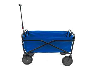 Seina 150lb Capacity Folding Collapsible Steel Outdoor Utility Wagon Cart, Blue