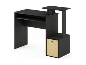 Furinno Econ Multipurpose Office Computer Writing Desk with Storage Bin, Black