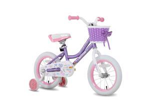 Joystar Angel Girls 16 In Kids Bike w/ Training Wheels, Ages 4-7, Pink & Purple