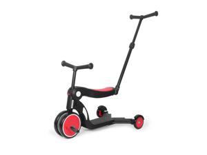 Beberoad Roadkid Plus 5 in 1 Multifunctional Scooter with Push for Kids, Red