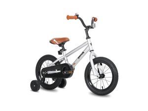 JOYSTAR Totem Kids Bike for Boys & Girls Ages 5-9 with Kickstand, 18", Silver