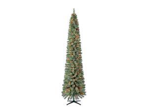 Evergreen Classics 5Ft Pre Lit Lowell Flocked Pencil Christmas Tree W/ Pinecone - Newegg.com