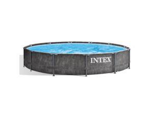 Intex 12 Ft x 30 In Greywood Prism Steel Frame Pool Set with Filter