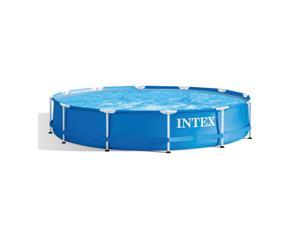 Intex 28211EH 12' x 30" Metal Frame Round Above Ground Swimming Pool with Pump