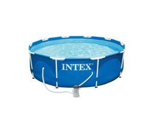Intex 10' x 30" Metal Frame Set Swimming Pool w/ Filter Pump 28201EH
