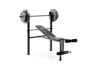 Marcy Pro Standard Adjustable Weight Bench with 80 Pound Weight Set