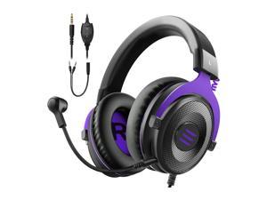 EKSA Gaming Headset for PC, Xbox, PS4, and PS5 w/ Detachable Microphone, Purple