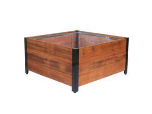 Grapevine 30 Inch Wood Square Urban Garden Raised Planter Box with Liner