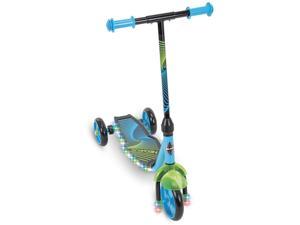Huffy Neowave Kids Ages 3+ Steel Outdoor 3 Wheel Scooter w/ LED Lights, Blue