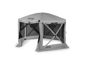 Quick-Set Pavilion Outdoor Gazebo Canopy Shelter Screen Tent, Gray