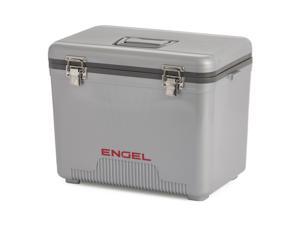 Engel 19 Quart Fishing Live Bait Dry Box Ice Cooler with Shoulder Strap, Silver