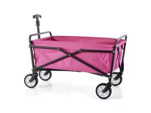 Seina 12 Pound Steel Frame Compact Folding Wagon Cart w/ Pockets