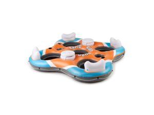 Bestway 101-Inch Rapid Rider 4-Person Floating Island Raft w/ Coolers
