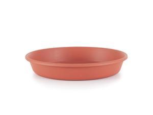 HC Companies Classic Plastic 12 Inch Round Plant Flower Pot Tray Saucer, Clay