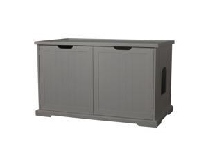 Merry PTH1031722510 Pet Cat Washroom Bench with Removable Partition Wall, Gray Merry PTH1031722510 Pet Cat Washroom Bench with Removable Partition Wall, Gray