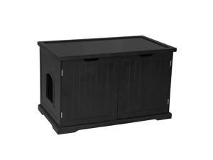 Merry Products Decorative Bench with Enclosed Cat Litter Washroom Box, Black Merry Products Decorative Bench with Enclosed Cat Litter Washroom Box, Black