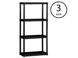 Gracious Living 4-Tier Shelf Duty Indoor Garage Storage Shelving Unit (3 Pack) Gracious Living 4-Tier Shelf Duty Indoor Garage Storage Shelving Unit (3 Pack)