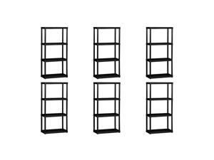 Gracious Living 4 Tier Shelf Indoor Garage Storage Shelving Unit (6 Pack) Gracious Living 4 Tier Shelf Indoor Garage Storage Shelving Unit (6 Pack)