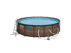 Bestway 16ft x 4ft Power Steel Swim Vista Above Ground Swimming Pool Set & Pump 
