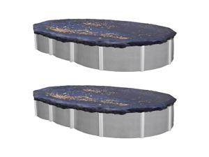 Swimline 18 x 38 Ft. Oval Above Ground Winter Swimming Pool Cover, Blue (2 Pack) Swimline 18 x 38 Ft. Oval Above Ground Winter Swimming Pool Cover, Blue (2 Pack)