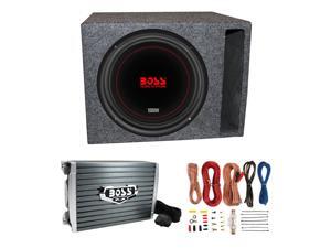 Boss Chaos Exxtreme 10" 1000W 4 Ohm Subwoofer w/ Vented Box, Amplifier & Wiring Boss Chaos Exxtreme 10" 1000W 4 Ohm Subwoofer w/ Vented Box, Amplifier & Wiring