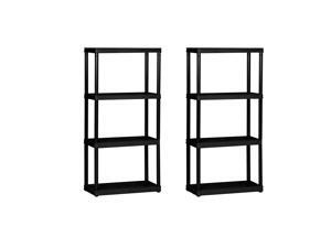 Gracious Living 4 Shelf Tier Light Duty Indoor and Garage Shelf, Black (2 Pack) Gracious Living 4 Shelf Tier Light Duty Indoor and Garage Shelf, Black (2 Pack)