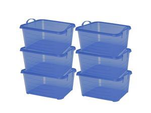 Life Story Blue Stackable Closet & Storage Box 55 Quart Containers, (6 Pack) Life Story Blue Stackable Closet & Storage Box 55 Quart Containers, (6 Pack)