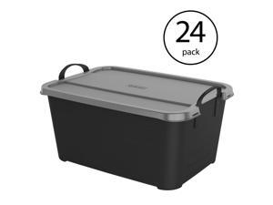 Life Story Locking Stackable Closet & Storage Box 55 Quart Containers (24 Pack) Life Story Locking Stackable Closet & Storage Box 55 Quart Containers (24 Pack)