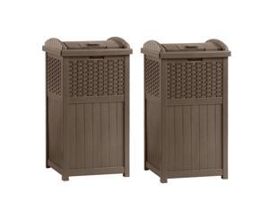 Suncast GHW1732 Home Outdoor Patio Resin Wicker Trash Can Hideaway (2 Pack) Suncast GHW1732 Home Outdoor Patio Resin Wicker Trash Can Hideaway (2 Pack)