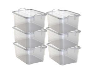 Life Story Clear Stackable Closet & Storage Box 55 Quart Containers, (6 Pack) Life Story Clear Stackable Closet & Storage Box 55 Quart Containers, (6 Pack)