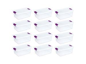 Sterilite 1753 15-Quart Clear View Latch Box Storage Tote Containers (12 Pack)
