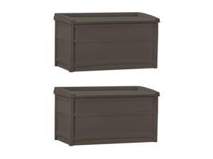 Suncast 50 Gallon Stay Dry Resin Outdoor Deck Storage Box w/ Seat, Java (2 Pack) Suncast 50 Gallon Stay Dry Resin Outdoor Deck Storage Box w/ Seat, Java (2 Pack)