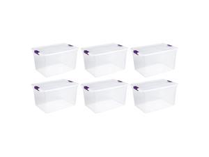 Sterilite 66-Quart Nesting Clear Latching Handle Storage Tote Container, 6 Pack Sterilite 66-Quart Nesting Clear Latching Handle Storage Tote Container, 6 Pack