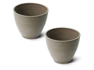 Algreen Valencia 10 x 8.3 In Flower Garden Pot Planter, Taupe (2 Pack) Algreen Valencia 10 x 8.3 In Flower Garden Pot Planter, Taupe (2 Pack)