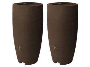 Algreen Athena 80 Gallon Rain Water Collection Drum Barrel, Brownstone (2 Pack) Algreen Athena 80 Gallon Rain Water Collection Drum Barrel, Brownstone (2 Pack)