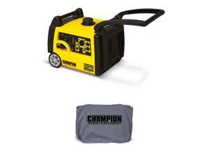 Champion 3100 Watt Quite Gasoline Inverter Generator + Generator Cover, Gray Champion 3100 Watt Quite Gasoline Inverter Generator + Generator Cover, Gray