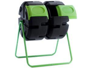 FCMP Outdoor HOTFROG 37 Gallon Plastic Dual Body Rotating Tumbling Composter Bin FCMP Outdoor HOTFROG 37 Gallon Plastic Dual Body Rotating Tumbling Composter Bin