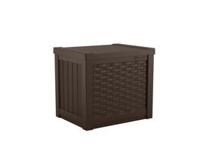 Suncast 22-Gallon Indoor Outdoor Resin Patio Storage Chest Deck Box, Java