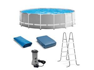 Intex 15ft x 48in Prism Above Ground Swimming Pool Set with Ladder and Cover