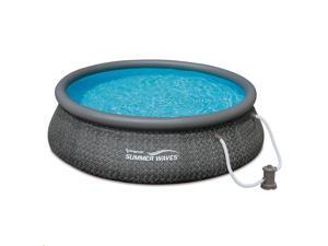 Summer Waves Quick Set 12’ x 36” Inflatable Above Ground Swimming Pool with Pump Summer Waves Quick Set 12’ x 36” Inflatable Above Ground Swimming Pool with Pump