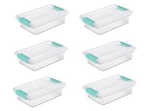 Sterilite Small Clip Box Clear Storage Tote Container with Latching Lid (6 Pack) Sterilite Small Clip Box Clear Storage Tote Container with Latching Lid (6 Pack)