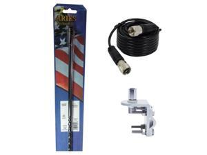 SPRING ,18/' COAX,MIRROR MOUNT BLACK Aries 10810 3/' 500 Watt CB Antenna