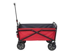 Seina Collapsible Steel Frame Utility Wagon Outdoor Cart, Red (2 Pack)