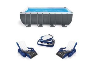 Intex 18ft x 9ft x 52in Above Ground Pool Set with Loungers (2 Pack) & Cooler Intex 18ft x 9ft x 52in Above Ground Pool Set with Loungers (2 Pack) & Cooler