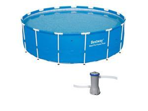 Bestway 15ft x 48in Steel Pro Frame Above Ground Pool w/Cartridge Filter Pump Bestway 15ft x 48in Steel Pro Frame Above Ground Pool w/Cartridge Filter Pump
