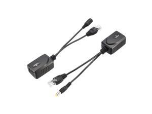 2pair POE Splitter Injector Kit 24V to 12V Power over Ethernet Cable Kit with 5.5x2.1mm DC Connector