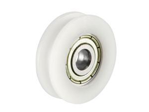 V Groove Threaded Rod Track Guide Bearing Pulley Wheel White 22x8mm 2pcs