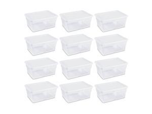 Sterilite 16 Quart Clear Plastic Stacking Storage Container Box (12 Pack) Sterilite 16 Quart Clear Plastic Stacking Storage Container Box (12 Pack)