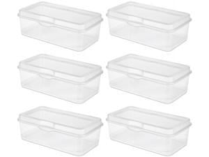 6 Pack) Sterilite 18058606 Plastic FlipTop Latching Storage Box Container Clear